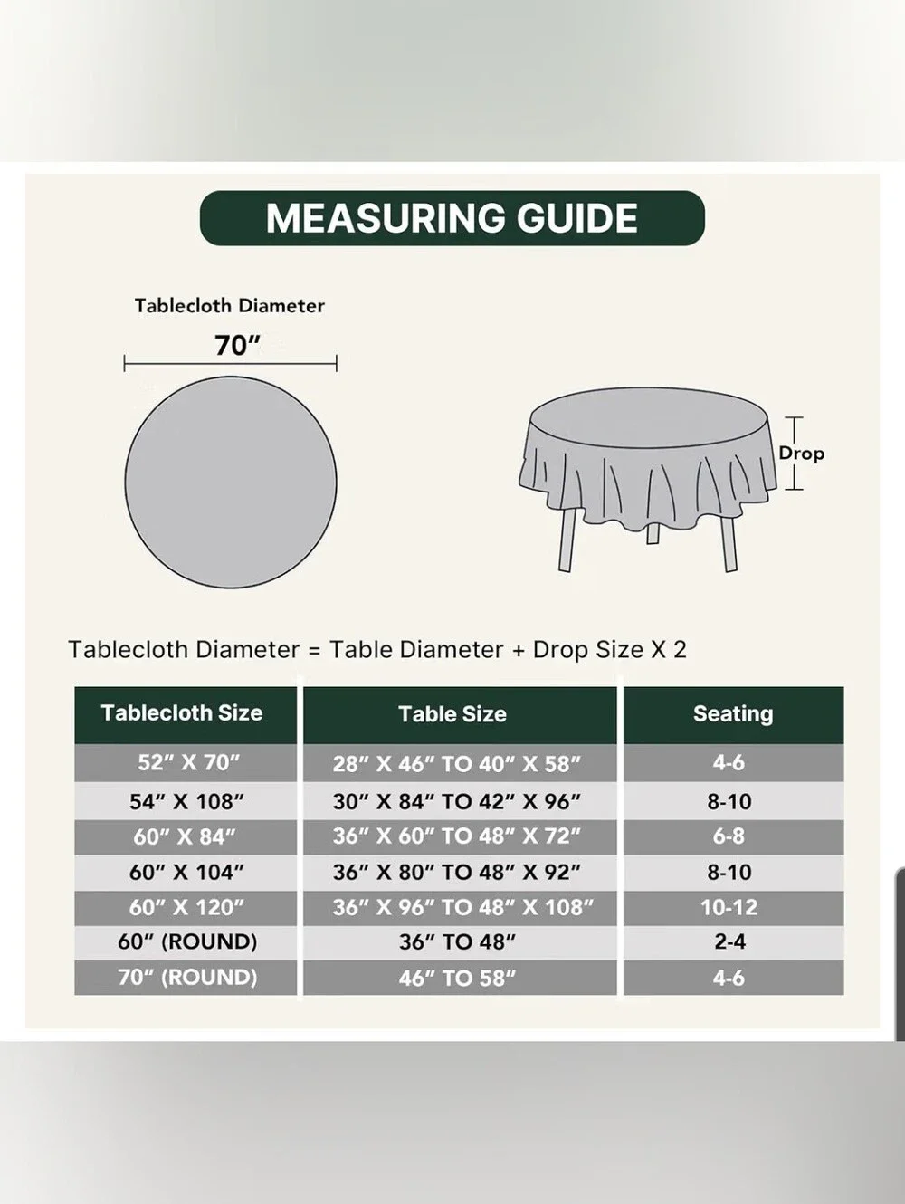 Waffle-Texture 70 Inch Round Tablecloth in Sage Green